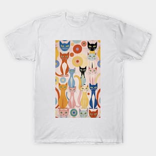 Hilma af Klint's Feline Kaleidoscope: Abstract Whimsy T-Shirt